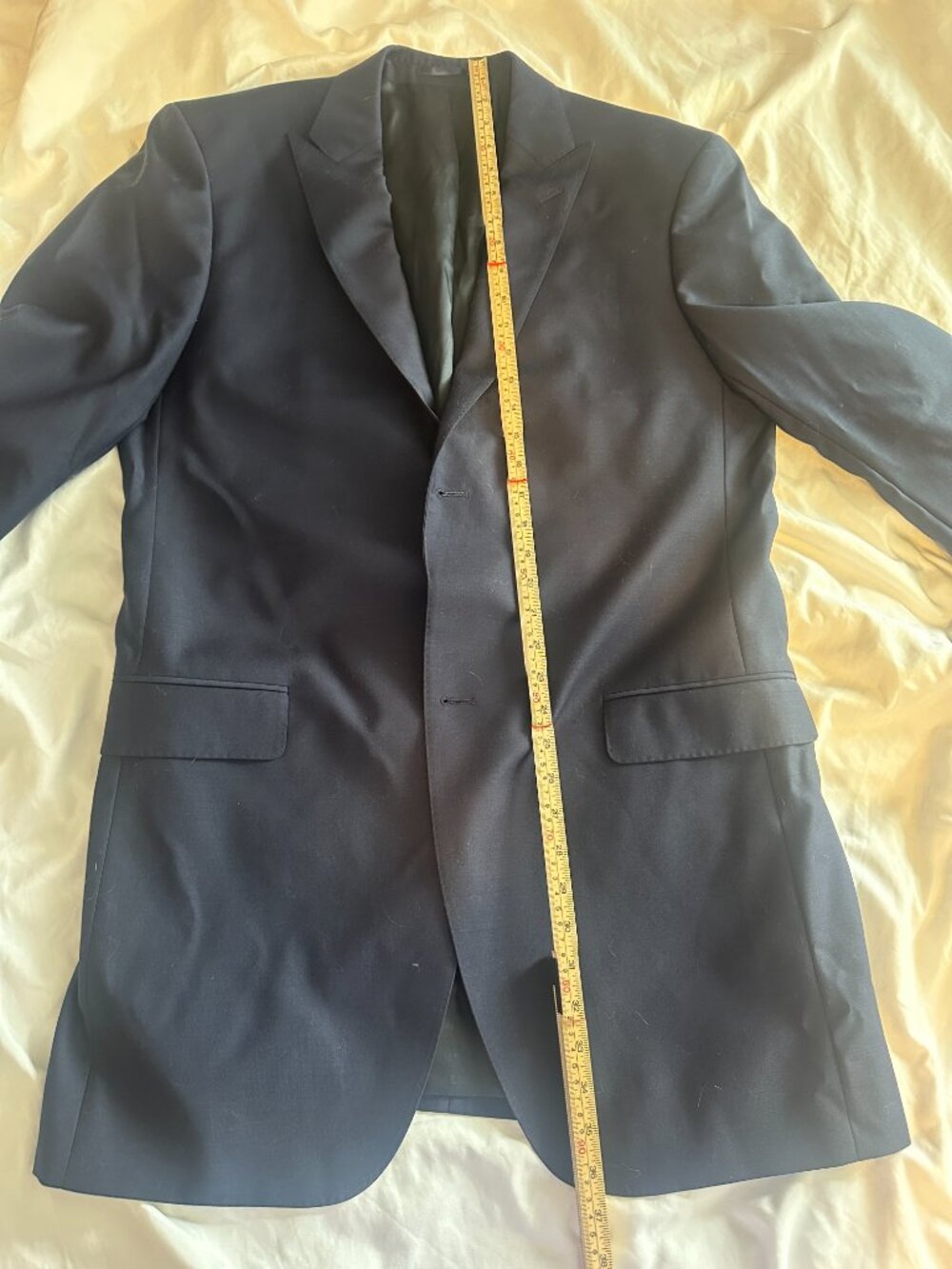 Mens Wool Blazer Navy Minimalist Classic Tailored Jacket L Old Money Quiet - Picture 5 of 8